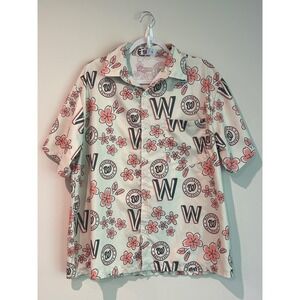 Washington Nationals MLB Cherry Blossom Mash Button Up Shirt Mens Large White
